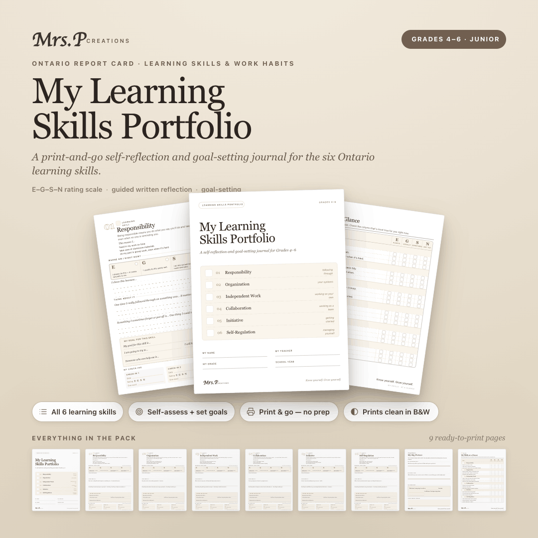 My Learning Skills Portfolio — a self-reflection journal